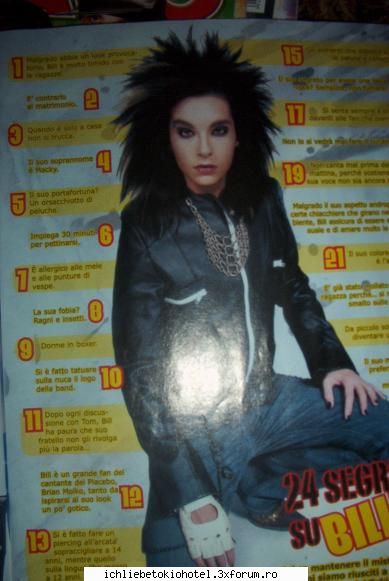 secrete despre bill kaulitz 1.in ciuda look-ului sau este foarte timid impotrvia singur acasa sau